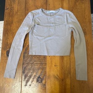 Zara Long Sleeve Crop Top